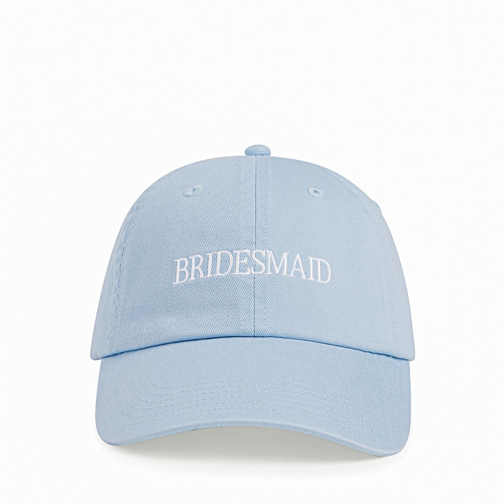 Favorite Daughter Bridesmaid Cap - Pale Blue with White Embroidery